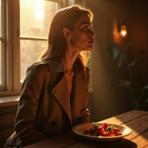 Beauty — Model In A Structured Trench Coat Photography #0287 (Recraft)