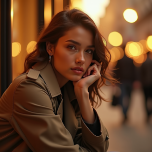 Beauty — Model In A Structured Trench Coat Photography #0305 (Stable Diffusion)