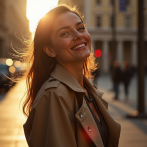 Beauty — Model In A Structured Trench Coat Photography #0347 (Recraft)