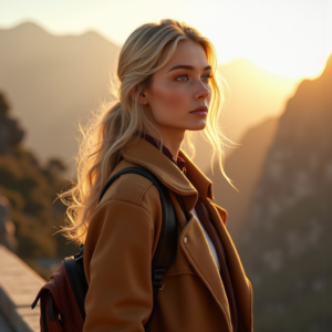 Beauty — Traveler In Earth-toned Layers Against A Photography #0029 (Stable Diffusion)