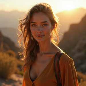 Beauty — Traveler In Earth-toned Layers Against A Photography #0041 (Stable Diffusion)