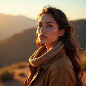 Beauty — Traveler In Earth-toned Layers Against A Photography #0065 (Stable Diffusion)