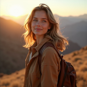 Beauty — Traveler In Earth-toned Layers Against A Photography #0149 (Stable Diffusion)