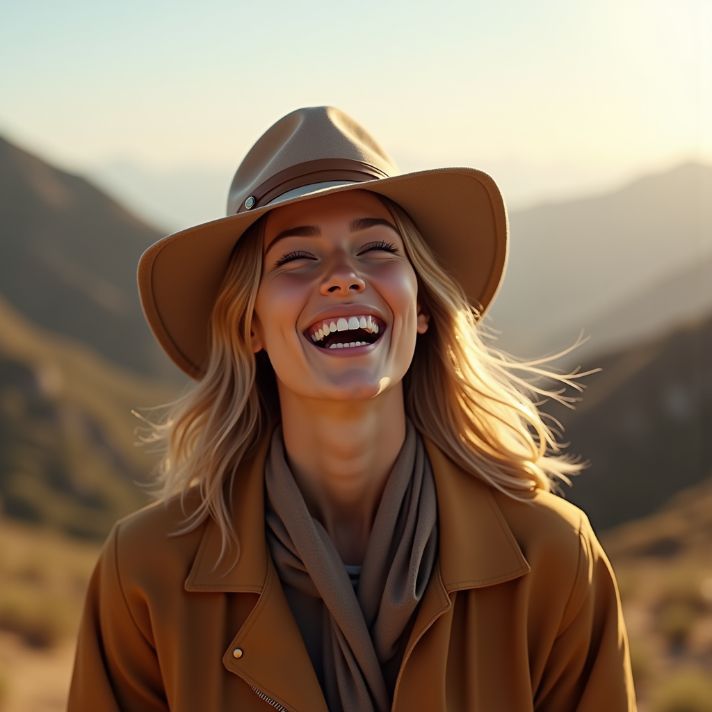 Beauty — Traveler In Earth-toned Layers Against A Photography #0161 (Stable Diffusion)