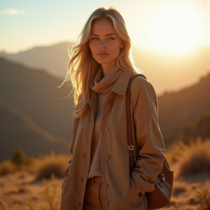 Beauty — Traveler In Earth-toned Layers Against A Photography #0185 (Stable Diffusion)