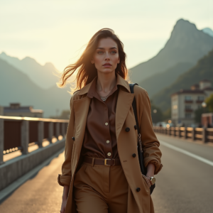 Beauty — Traveler In Earth-toned Layers Against A Photography #0221 (Stable Diffusion)