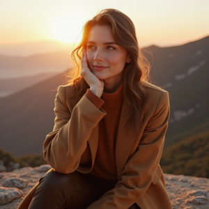 Beauty — Traveler In Earth-toned Layers Against A Photography #0304 (Midjourney)