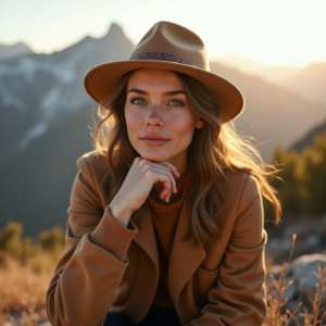 Beauty — Traveler In Earth-toned Layers Against A Photography #0340 (Midjourney)