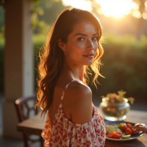 Beauty — Woman In A Flowing Floral Sundress Photography #0099 (Dreamina)