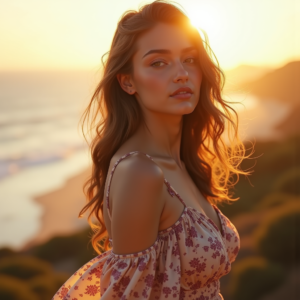 Beauty — Woman In A Flowing Floral Sundress Photography #0135 (Dreamina)
