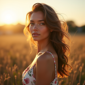 Beauty — Woman In A Flowing Floral Sundress Photography #0171 (Dreamina)