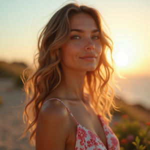 Beauty — Woman In A Flowing Floral Sundress Photography #0248 (Gemini)