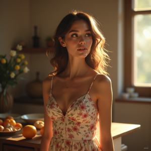 Beauty — Woman In A Flowing Floral Sundress Photography #0284 (Gemini)