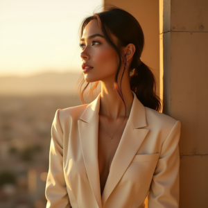 Beauty — Woman In A Tailored Ivory Blazer Photography #0246 (FLUX)