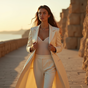 Beauty — Woman In A Tailored Ivory Blazer Photography #0324 (Ideogram)