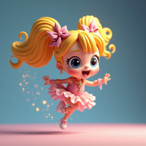 Cartoon Animals — Magical Girl Character With Flowing Ribbon-trimmed Character #0006 (Stable Diffusion)