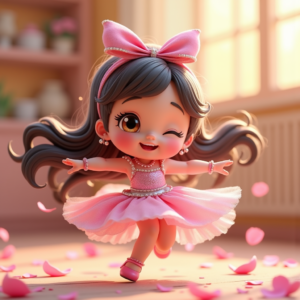 Cartoon Animals — Magical Girl Character With Flowing Ribbon-trimmed Character #0072 (Recraft)