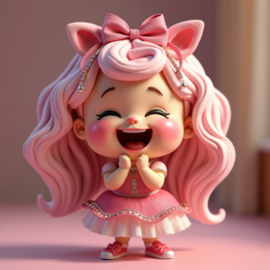 Cartoon Animals — Magical Girl Character With Flowing Ribbon-trimmed Character #0174 (Stable Diffusion)