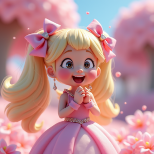 Cartoon Animals — Magical Girl Character With Flowing Ribbon-trimmed Character #0210 (Stable Diffusion)
