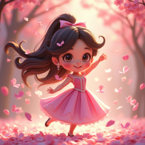 Cartoon Animals — Magical Girl Character With Flowing Ribbon-trimmed Character #0234 (Stable Diffusion)