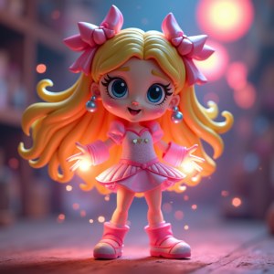Cartoon Animals — Magical Girl Character With Flowing Ribbon-trimmed Character #0282 (Stable Diffusion)