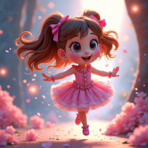 Cartoon Animals — Magical Girl Character With Flowing Ribbon-trimmed Character #0348 (Recraft)