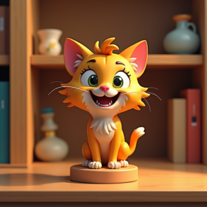 Cartoon Animals — Mischievous Cartoon Cat Character Mid-pounce With Character #0293 (Midjourney)