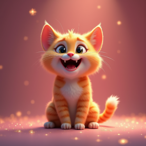 Cartoon Animals — Mischievous Cartoon Cat Character Mid-pounce With Character #0329 (Midjourney)
