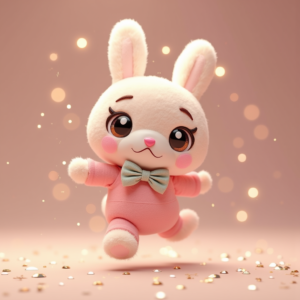 Cartoon Animals — Round-eyed Pastel Bunny Plush Character With Character #0111 (Seedream)