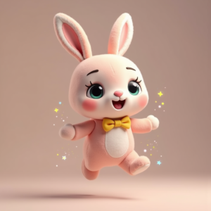Cartoon Animals — Round-eyed Pastel Bunny Plush Character With Character #0147 (Seedream)