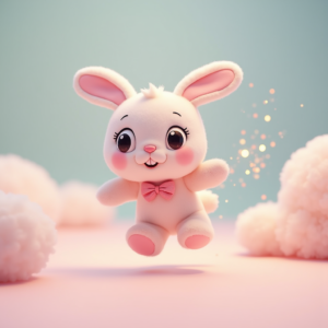 Cartoon Animals — Round-eyed Pastel Bunny Plush Character With Character #0183 (Seedream)