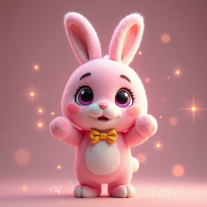 Cartoon Animals — Round-eyed Pastel Bunny Plush Character With Character #0315 (Seedream)