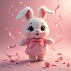 Cartoon Animals — Round-eyed Pastel Bunny Plush Character With Character #0339 (Seedream)