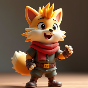 Cartoon Animals — Spiky-haired Anime Hero In A Battle-worn Character #0014 (Leonardo)