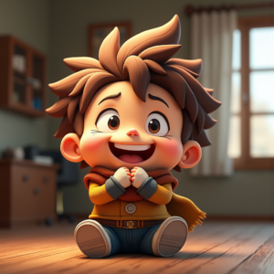 Cartoon Animals — Spiky-haired Anime Hero In A Battle-worn Character #0062 (Leonardo)
