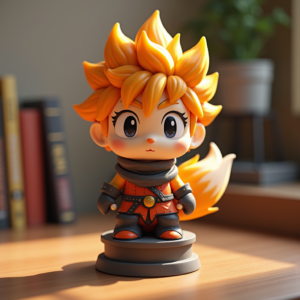 Cartoon Animals — Spiky-haired Anime Hero In A Battle-worn Character #0092 (Krea)