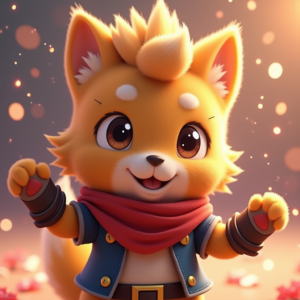 Cartoon Animals — Spiky-haired Anime Hero In A Battle-worn Character #0122 (Leonardo)