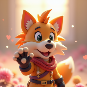 Cartoon Animals — Spiky-haired Anime Hero In A Battle-worn Character #0194 (Leonardo)