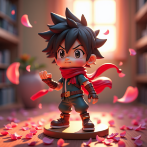 Cartoon Animals — Spiky-haired Anime Hero In A Battle-worn Character #0302 (Leonardo)