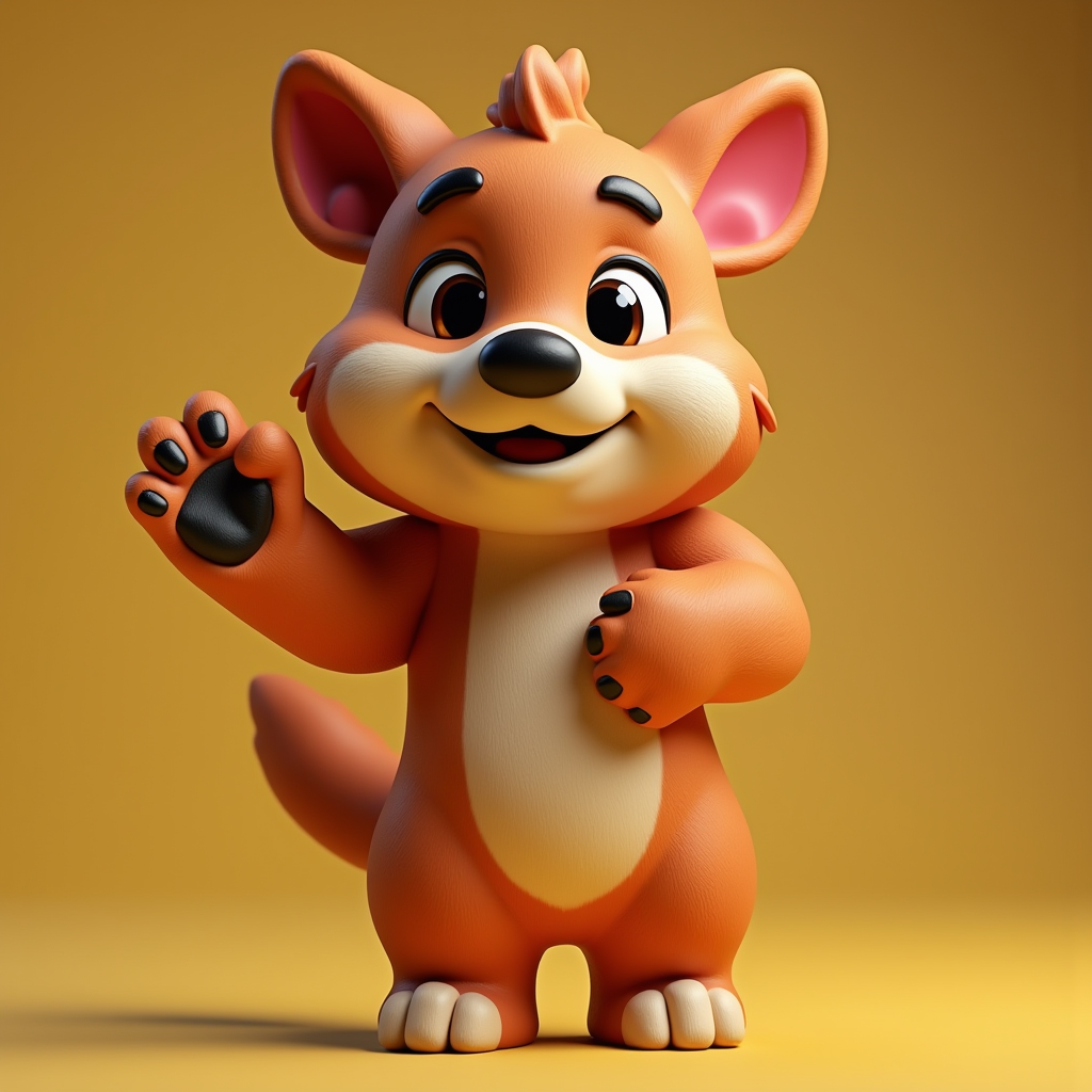 Cartoon Animals — Stylized 3D-render Mascot With Glossy Vinyl-toy Character #0016 (Dreamina)