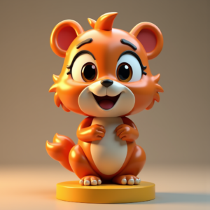 Cartoon Animals — Stylized 3D-render Mascot With Glossy Vinyl-toy Character #0022 (ChatGPT)