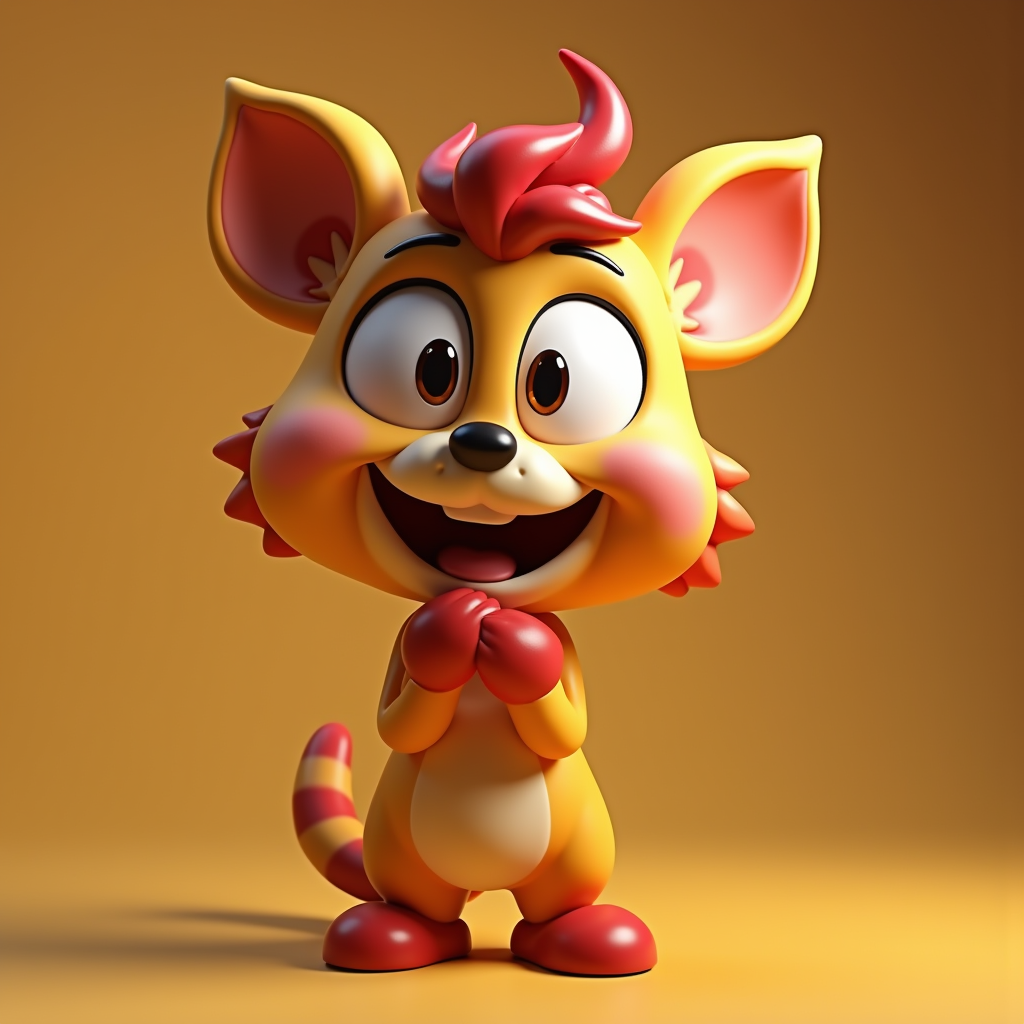 Cartoon Animals — Stylized 3D-render Mascot With Glossy Vinyl-toy Character #0028 (Dreamina)