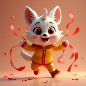 Cartoon Animals — Stylized 3D-render Mascot With Glossy Vinyl-toy Character #0034 (ChatGPT)