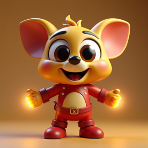 Cartoon Animals — Stylized 3D-render Mascot With Glossy Vinyl-toy Character #0046 (ChatGPT)