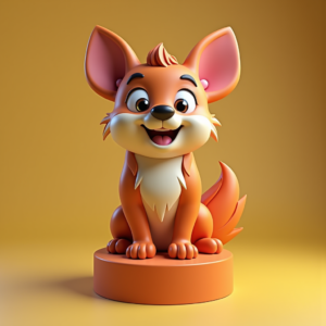 Cartoon Animals — Stylized 3D-render Mascot With Glossy Vinyl-toy Character #0058 (ChatGPT)