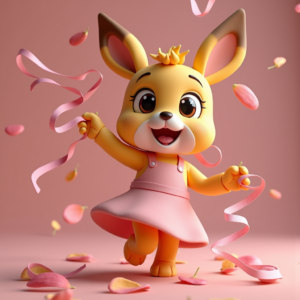 Cartoon Animals — Stylized 3D-render Mascot With Glossy Vinyl-toy Character #0070 (ChatGPT)