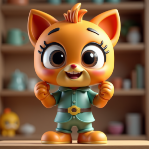 Cartoon Animals — Stylized 3D-render Mascot With Glossy Vinyl-toy Character #0082 (ChatGPT)
