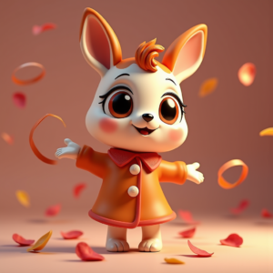 Cartoon Animals — Stylized 3D-render Mascot With Glossy Vinyl-toy Character #0106 (ChatGPT)