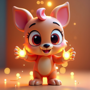 Cartoon Animals — Stylized 3D-render Mascot With Glossy Vinyl-toy Character #0118 (ChatGPT)