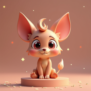 Cartoon Animals — Stylized 3D-render Mascot With Glossy Vinyl-toy Character #0130 (ChatGPT)